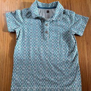 Tea Collection Patterned Polo Shirt, size 4/5 (S)